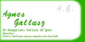 agnes gallusz business card